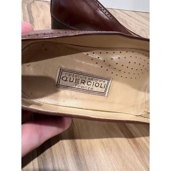 Quercioli Firenze Vintage Leather Heels Handmade in Italy euro sz 38 or 7.5 - Picture 7 of 14